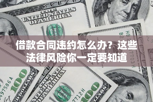 武汉借款合同违约怎么办？这些法律风险你一定要知道