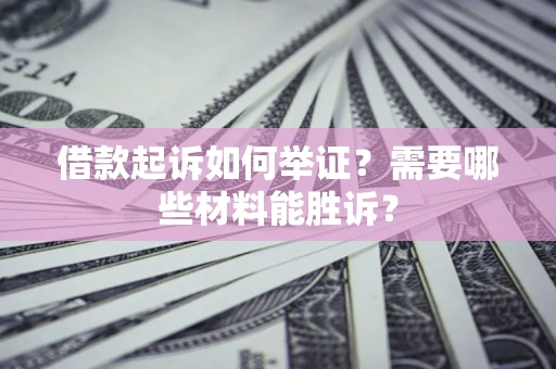 武汉借款起诉如何举证？需要哪些材料能胜诉？