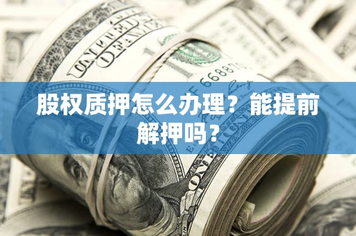 武汉股权质押怎么办理？能提前解押吗？